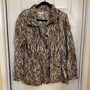 Chico's Brown Patterned Utility Jacket